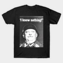 SGT SCHULTZ I Know Nothing Meme T-shirt For Men Women 100% Cotton T Shirts Short Sleeve Tops 1103-3 S