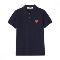 Comme Des Gar Ons Play Polo T shirT Red hearT Wappen Ax T006 051 AX-T006-051 2 (S)