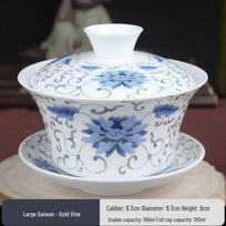 Blue and White Porcelain Gaiwan Teacup