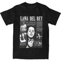 Y2k Hip Pop Clothing Lana Del Rey T Shirt  Print O Neck Short Sleeve Fashion Tops Casual Loose Streetwear Fans Gift Unisex S