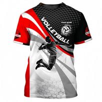Fashion Volleyball Graphic T Shirts For Men Summer Casual Custom Name Sports Wear 3D Printed T-shirts Loose Quick Dry Tees Tops XS