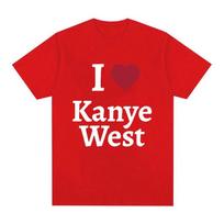 Aš myliu Kanye West marškinėliai Unisex didelio dydžio medvilniniai trumpomis rankovėmis marškinėliai Unisex moteriška mada Pora drabužių Marškinėliai Streetwear S