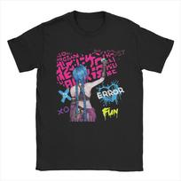Jinx Arcane Game Graphic Style T-Shirts for Men  Cool 100% Cotton Tees Round Collar Short Sleeve T Shirt Summer Clothes S įvairiaspalvis