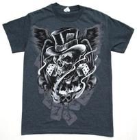 Gothic Casino Laughing Skull Blackjack Dealer T-Shirt Men's Size S S įvairiaspalvis