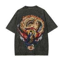 Suguru Geto T Shirt Jujutsu Kaisen Men Acid Wash Cursed Spirit Anime Graphic Streetwear Buddhist Style S
