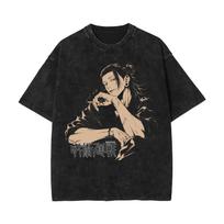 Suguru Geto Shirt Jujutsu Kaisen Vintage Washed Anime T-shirt Retro Harajuku Graphic T Streetwear Cotton Clothing S