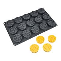 Multiple Use 15 Hole Round Silicone Molds Dessert Making Tool For Baking Waffles Pie Chocolates And Creative Treats juoda