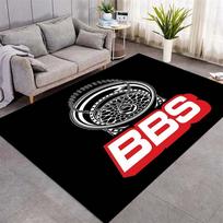 BBS Wheel Logo Print Area Rug, Non-Slip Floor Mat for Living Room Bedroom, Car Enthusiast Home Decor Carpet 40x60cm( 15x23in )