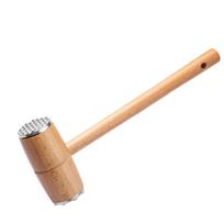 Metal Head Double Sided Meat Tenderizer Hammer Wooden Meat Mallet Meat Tender  Cooking Bench