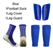 3pcs/set Lightweight Soccer Shin Guards Durable Football Ankle Socks  Protective Equipment mėlyna
