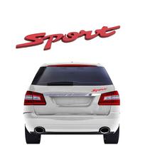 3D Metal SPORT Premium Car Side Fender Rear Trunk Emblem Badge Decals for All Cars Zinc Alloy Emblems Decoration Car Stickers raudona