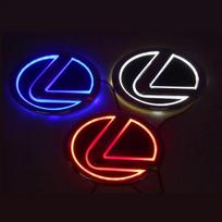Car Light Logo Sticker 5D Led Rear Emblem Badge for Lexus ES250 ES300 ES350 IS250 IS300 RX300 RX330 NX GS GX Auto Accessories 12.5cm X 9.25cm raudona