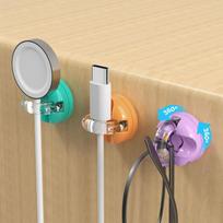 3pcs Magnetic Desktop Cable Organizer Rotatable Multi-functional Power Cord Storage Self-Adhesive Cable Storage Holder