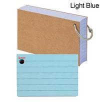 Portable A8 Binder Memo Book Loose-Leaf Horizontal Line Flash Cards With Cover Revision Cards šviesiai mėlyna spalva