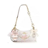 COACH shoulder bag [Customized bag] Teri 25 brand micro-label detachable strap bow silk scarf extension chain printed Yuezhaoxin basic style balta