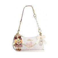 COACH shoulder bag [Customized bag] Teri 25 brand micro-label detachable strap bow silk scarf extension chain printed artificial Shanyeju basic model balta