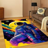 Cartoon Astronaut Universe Spaceman Outer Space Carpet Rug for Bedroom Living Room Sofa Playroom Doormat Home Decor,kid Non-slip 40cm x 60cm
