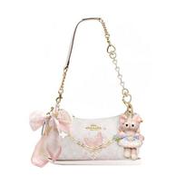 COACH shoulder bag [Customized bag] Teri 25 brand micro-label detachable strap bow silk scarf extension chain printed Summer Night Star Basic Style balta
