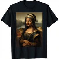 2026 Summer New Design African Mona Lisa HighQuality Fashion Comfortable Mens Printed Roundneck TShirt S