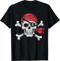 Pirate Skull Crossbones Halloween Costume Men Boy Kids T- Shirt 2XL