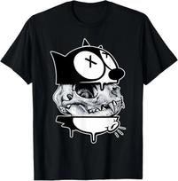 Felix Cat x Skull x Cat Skull Blackwork T- Shirt 4XL