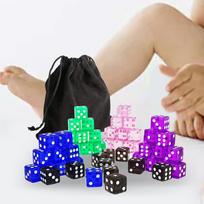 50Pcs 6 Sided Dices Set Party Favors 16mm Math Teaching Toy for Table Game