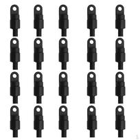 20 Pieces Black Nylon Kayak Hooks Fixed Terminal Ends For 6mm Elastic Shock Cord