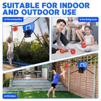 Trampoline Basketball Hoop Rack Easy to Install Backyard Goal Game Attachment