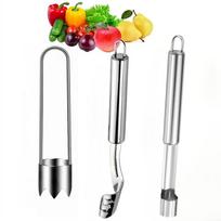 3PCS Stainless Steel Fruit Corer Set Jalapeno Pepper Deseeder Apple Pear Hawthorn Cherry Pits Remover Tools Kitchen Gadgets 3pcs set