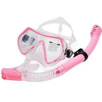 Snorkel Diving Mask Set with Anti-Fog Spray Goggles Glasses  Swimming Easy Breath Tube