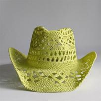 8 Colors Cowboy Straw Hat Hand-woven Hollow Men's and Women's Summer Sun Hat Jazz Straw Hat Western Cowboy Hat sombrero 55-58CM