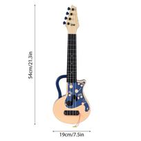 54cm Ukulele with Pick Musical Note Design Handheld Ukulele for Beginner Gift Music Small Guitar Nylon Strings Musical Instrumen mėlyna