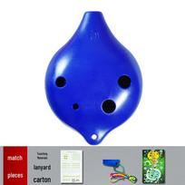 Ocarina 6-Hole C-Key Alto, Drop-Resistant Resin Plastic for Students and Home Use mėlyna