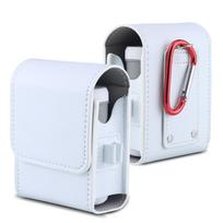 Golf Rangefinder Case PU Leather Golf Range Finder Carry Bag with Carabiner balta