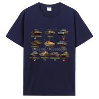 New Tanks M4 Sherman Panzer IV Tiger II T-34 T-Shirt Men Casual Cotton TShirt Cool T Shirt Tees Harajuku Streetwear S