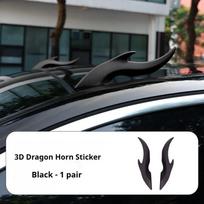 Dragon Horn 3D Stereo Car Sticker Car Roof Decoration Dragon Horn Sticker For Wuling Starlight S S1 S3 V Hongguang Mini Binyue Black -1 pair