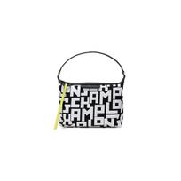 Longchamp Le Pliage Lgp 19 Audinio raidžių rašto petinė rankinė-tote moteriškos rankinės Juoda Balta 10039412067 Basic Set (Bag) white
