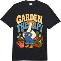 Garden Therapy Goose Summer Fruits Strawberry Cottagecore Comfort Colors Adult Heavyweight T-Shirt S įvairiaspalvis