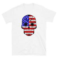 Skull Trippy Hippie American USA Flag T-Shirt S įvairiaspalvis