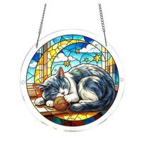 Acrylic Puzzle Suncatcher Window Hanging Ornament 83 Pcs Puzzles Sun Catcher Garden Decoration Gifts for Women Men Mom 19cm B