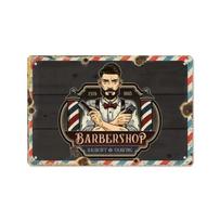 Mfoever New Barber Shop Poster Retro Metal Tin Sign Barbershop Background Wall Frameless Decorative Living Room Home Decor Size X Cm (as the picture,20x30cm)