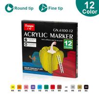 Guangna Acrylic Paint Marker 12/60 Colors Extra Fine and Dots Tip Dual Head Marker Pens Manga Calligraphy Art Drawing Supplies