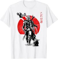 The Mandalorian The Child Red Sun Ink Portrait T-Shirt S įvairiaspalvis