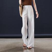 SOFSIL Women's Summer Linen Blend Wide-Leg Pants 28/L tamsiai mėlyna spalva