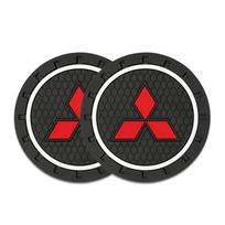 2pcs Car Cup Holder Coaster Non Slip Pad Mat Interior Decor For Mitsubishi Lancer Colt Pajero L200 Galant Space Star Accessories