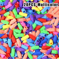 20/50PCS Chisel Shape Pencil Nib Protective Cap Correction Stationery 2-in-1 Pencil Extender Erasers School Office Supplies