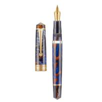 Asvine P20 Piston Fountain Pen M/F/EF Nib Galaxy Acrylic Patterns Golden Clip Smooth Writing Office School Supplies Stationery (as the picture,M)