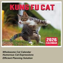 2026 Kung Fu Cat Calendar New Year Wall Calendar Fun Cat Themed Gifts for Cat Lovers New Year Christmas Gifts China Mainland