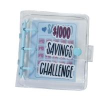 Mini Money Saving Binder $150/300/500/1000 Cash Envelopes Savings Challenges Book Colorful Tear Resistant