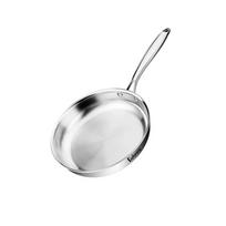 Behrens Stainless Steel Flat Bottom Frying Pan, Non-Coated, Non-Stick, Compatible with Induction Cooker And Gas Stove, 24CM pilka